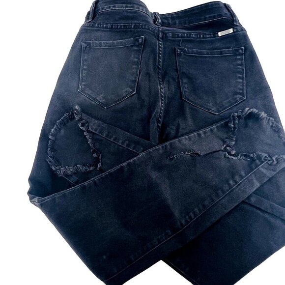 Kancan Women's Jeans size 9/28 Black Skinny Stretch distressed raw hem - Picture 7 of 7